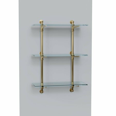 DESIGNS OF DISTINCTION Cantilever Bistro Shelf Kit - 3 Shelves - Polished Brass 01CANT1036PB1